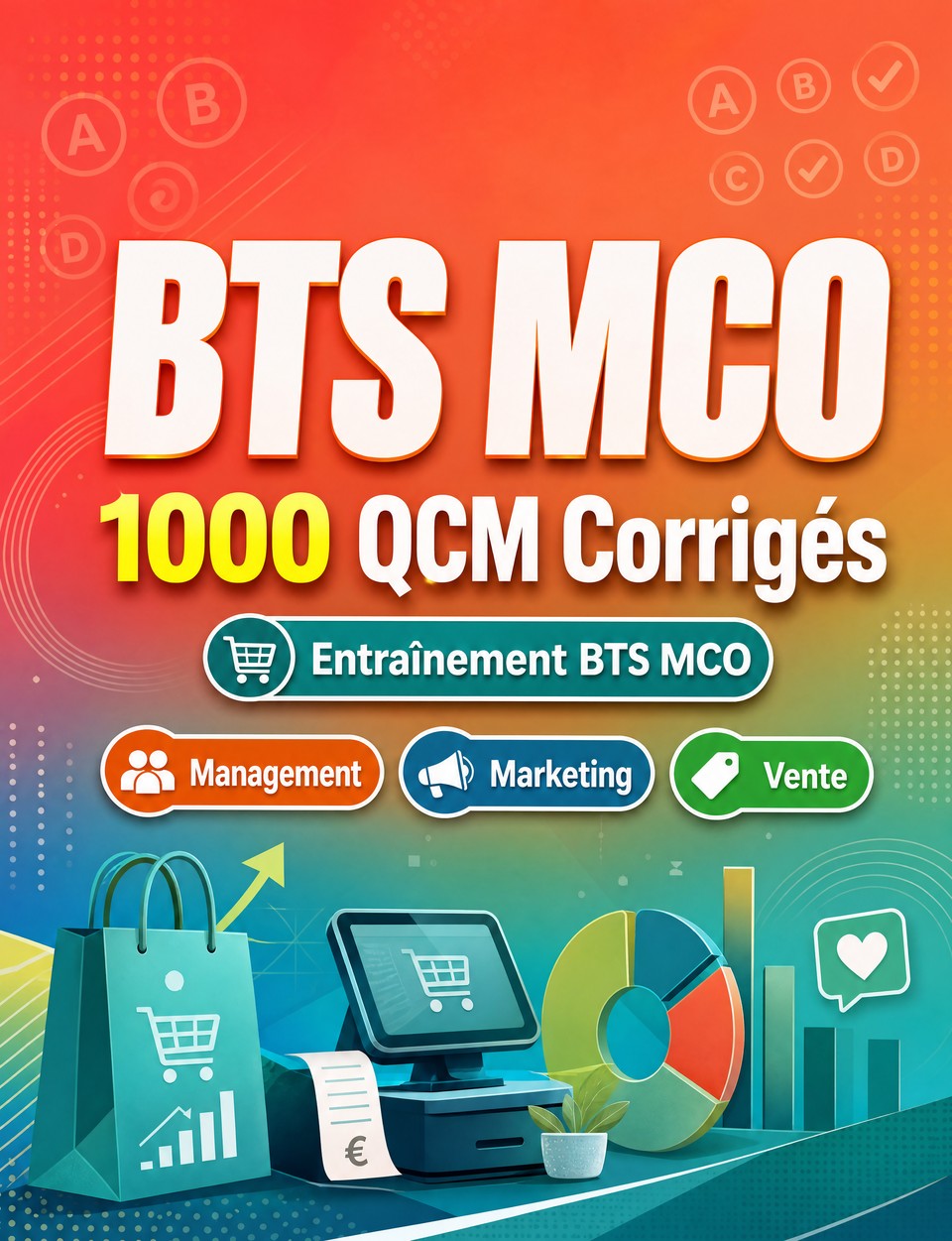 BTS MCO 2026-2027 : 1000 QCM Corrigés BTS MCO 2026-2027 : 1000 QCM Corrigés — Préparation à l'examen : QCM Management, Marketing, Vente, Gestion, Relation client, référentiel MCO et entraînement aux épreuves professionnelles