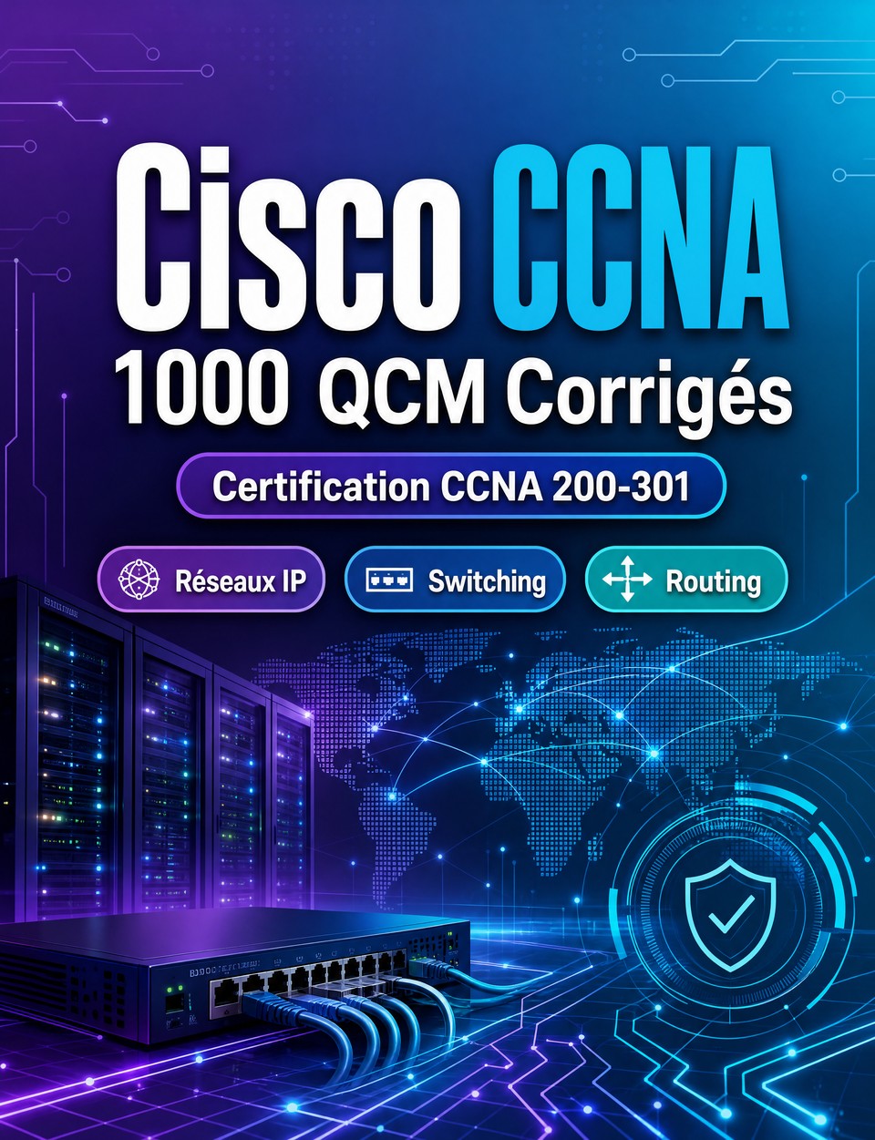 Cisco CCNA 2026-2027 : 1000 QCM Corrigés Cisco CCNA 2026-2027 : 1000 QCM Corrigés — Préparation examen 200-301 : QCM Réseaux IP, Switching, Routing, Wi-Fi et entraînement pour réussir la certification associate