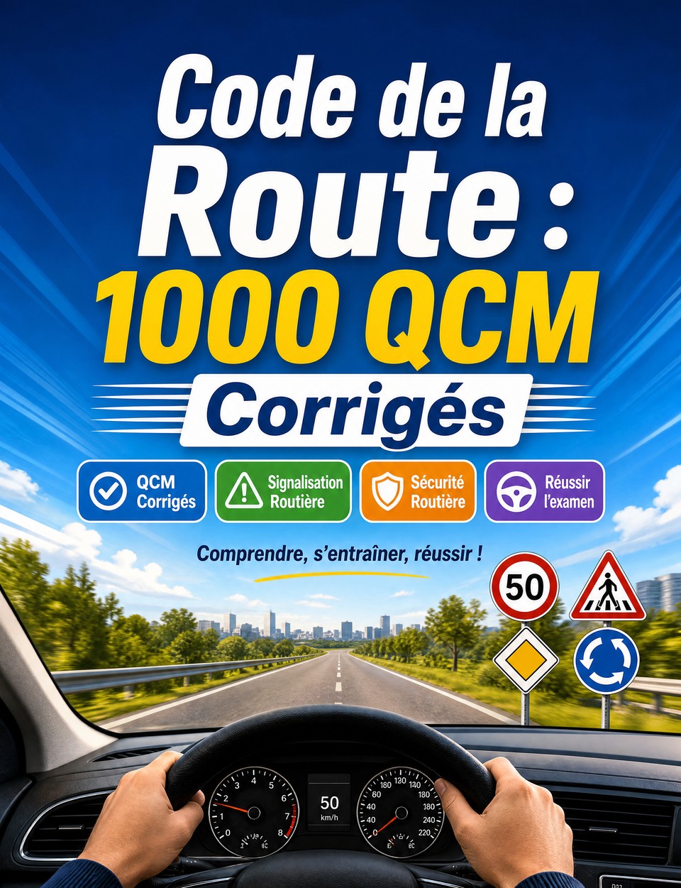 Code de la Route 2026-2027 : 1000 QCM Corrigés — Préparation examen permis : QCM Signalisation, Sécurité routière, Code route, théorie et entraînement pour réussir l'épreuve du permis de conduire
