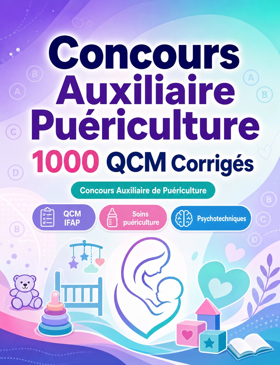 Concours Auxiliaire Puériculture 2026-2027 : 1000 QCM Corrigés — Préparation au concours : QCM Soins, Pharmacologie, Sécurité patient, Urgences, Hygiène  et entraînement aux épreuves pour réussir