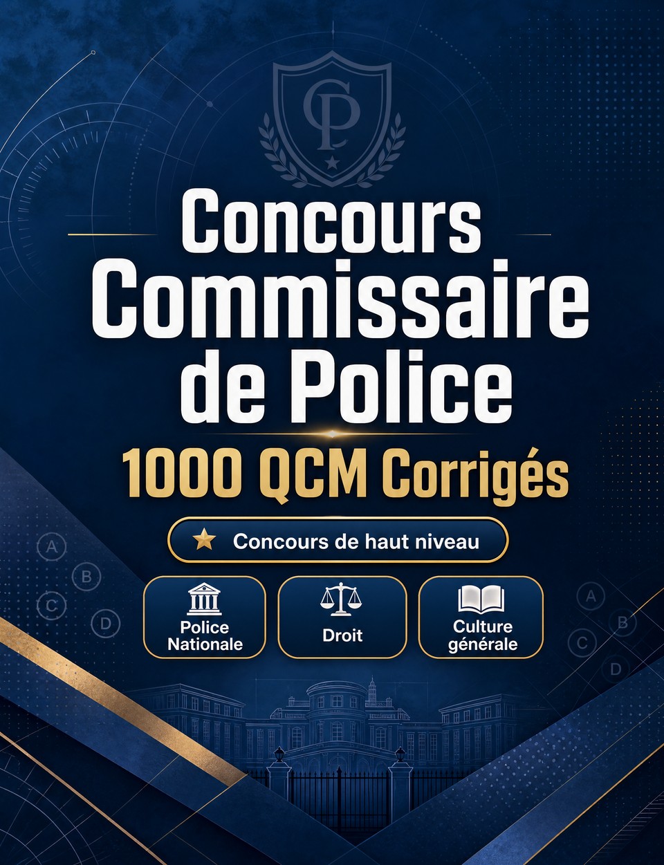 Concours Commissaire de Police 2026-2027 : 1000 QCM Corrigés — Préparation au concours : QCM Droit, Sécurité publique, Procédures, Administration, Éthique  et entraînement aux épreuves pour réussir