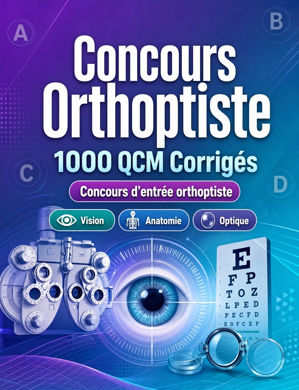 Concours Orthoptiste 2026-2027 : 1000 QCM Corrigés — Préparation au concours : QCM Sciences, Anatomie, Soins, Pharmacologie, Sécurité patient  et entraînement aux épreuves pour réussir