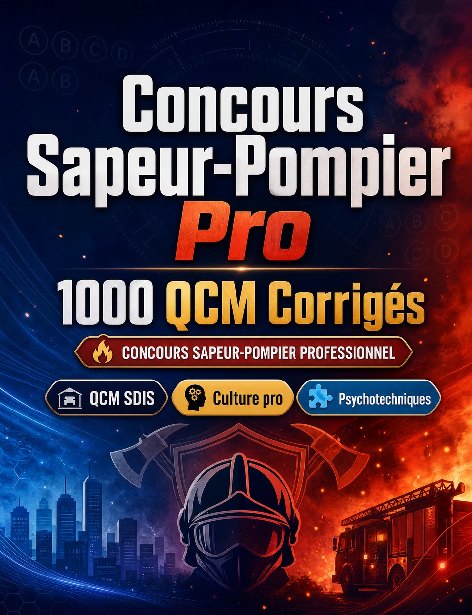 Concours Sapeur-Pompier Pro 2026-2027 : 1000 QCM Corrigés — Préparation au concours : QCM Droit, Sécurité publique, Procédures, Administration, Éthique  et entraînement aux épreuves pour réussir