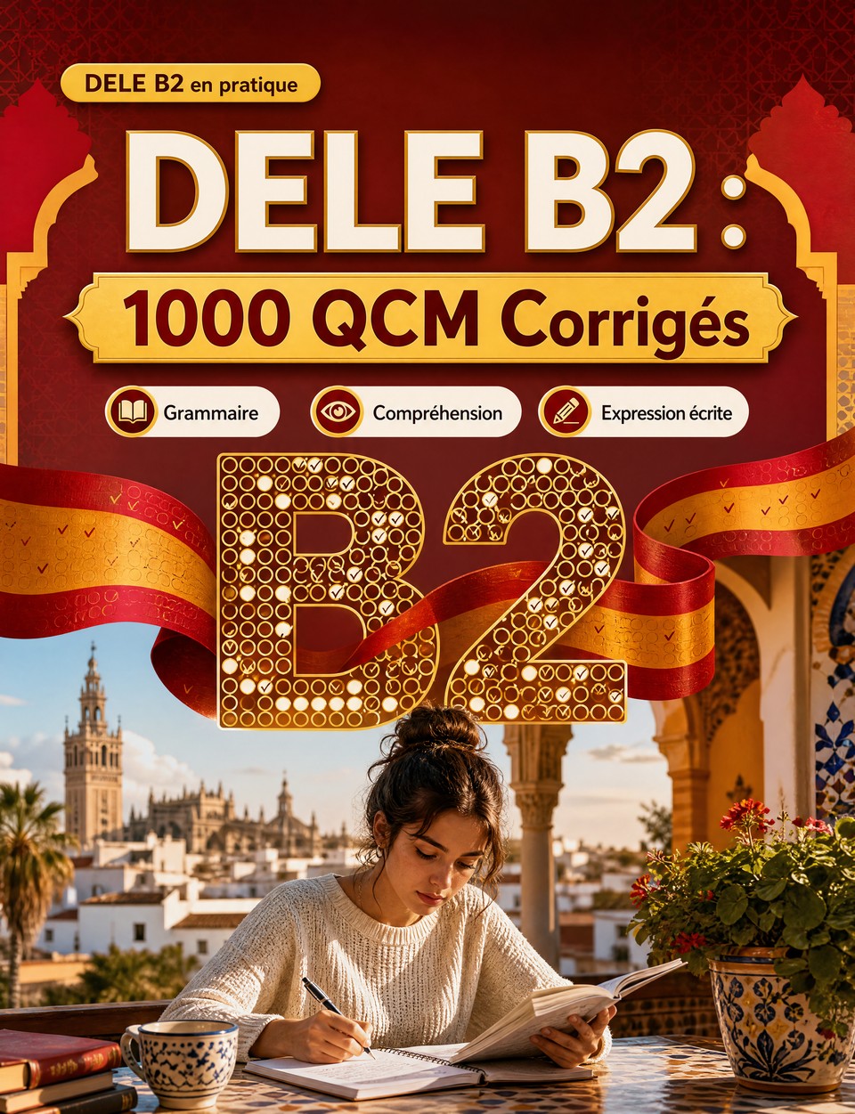 DELE B2 2026-2027 : 1000 QCM Corrigés — Préparation examen espagnol : Grammaire, Compréhension écrite, Vocabulaire, Expression écrite, Orthographe  et entraînement aux épreuves pour réussir
