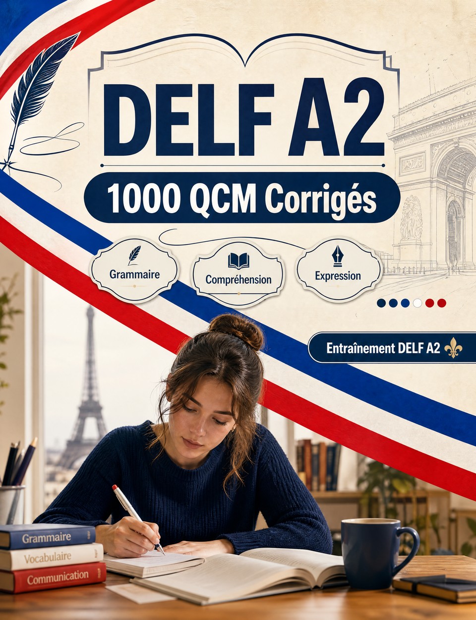 DELF A2 2026-2027 : 1000 QCM Corrigés — Préparation examen français : Grammaire, Compréhension écrite, Vocabulaire, Expression écrite, Orthographe  et entraînement aux épreuves pour réussir